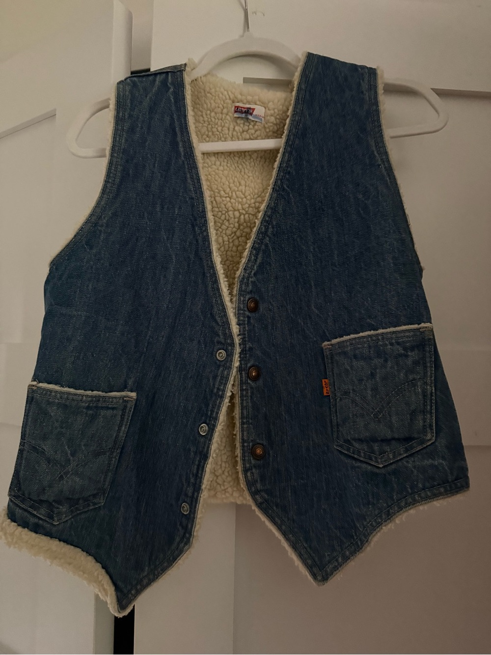Vintage Levi's Blue Denim Sherpa-Lined Vest
